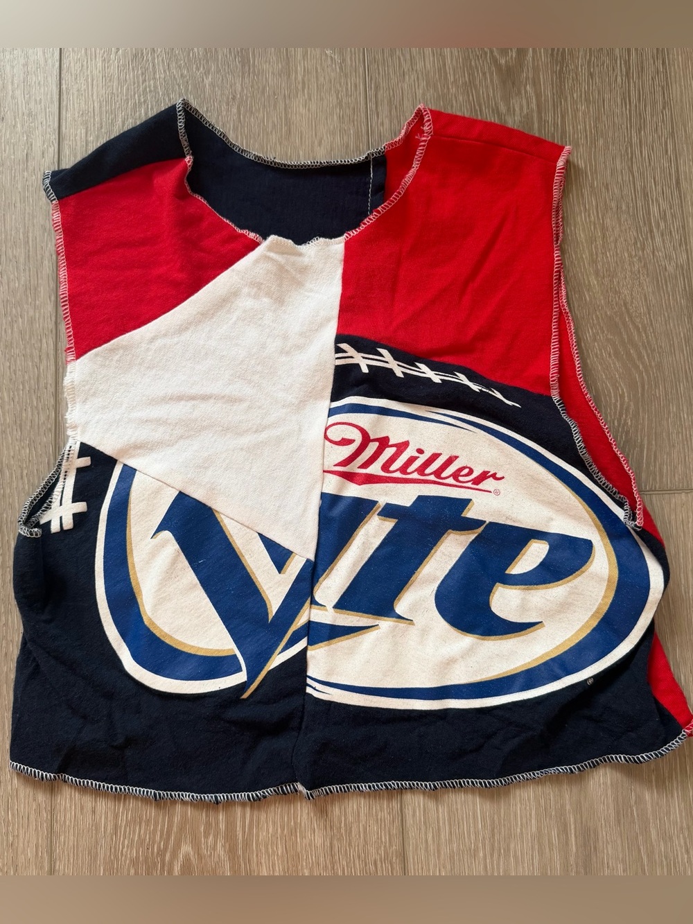 Miller Lite Patchwork Cropped Tank Top